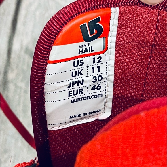 Burton HAIL-R Mens Snowboard Boots - Size 12 - RED - Minty. Fresh as 2012. - Picture 16 of 16